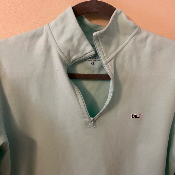Vineyard vines 1/4 zip pullover top teal - Picture 2 of 7